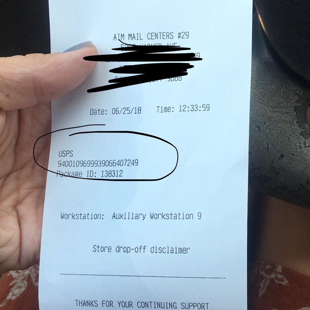 Tracking Number and Shipping Confirmation
